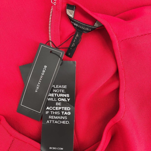 BCBG MAXAZRIA NEW Womens Size Small Fit & Flare Ponte Knit Lacee Dress Sangria - Picture 8 of 9